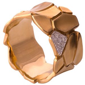 Parched Earth Wedding Band Rose Gold and Diamonds 2D Catalogue