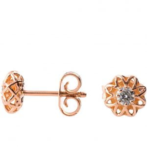 Rose Gold Celtic Diamonds Earrings
