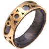 טבעת לגבר בעיצוב מודרני עשויה פלטינה וכסף מושחר טבעות נישואין