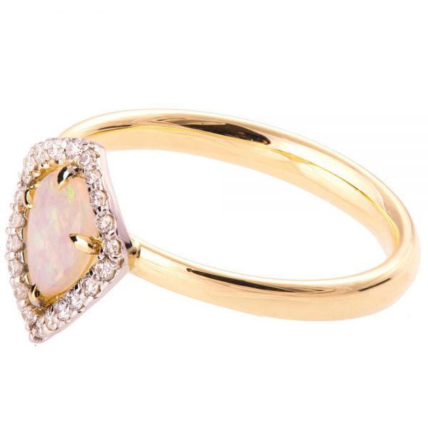 Halo Opal Engagement Ring Yellow Gold Catalogue