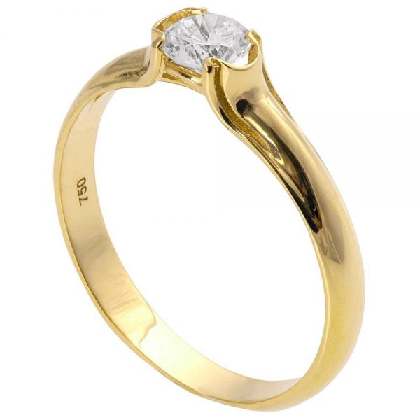טבעת אירוסין בשיבוץ יהלום עשויה זהב צהוב ENG #4 טבעות אירוסין