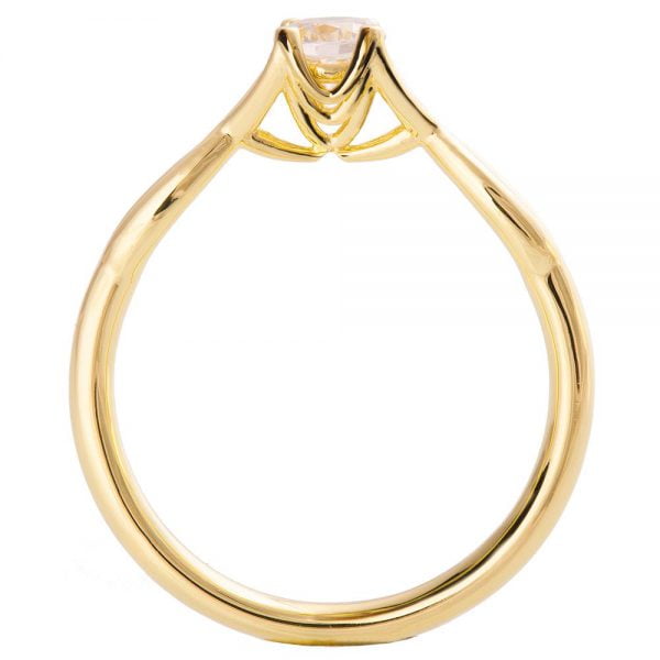 טבעת אירוסין בסגנון קלטי משובצת יהלום עשויה זהב צהוב ENG #15 טבעות אירוסין