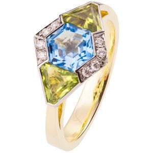 Art Deco Engagement Ring Yellow Gold and Topaz Catalogue