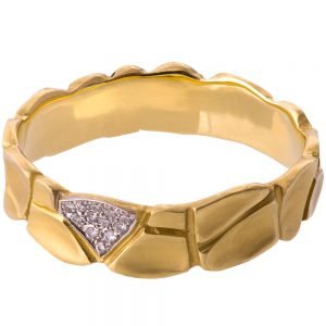 Parched Earth Wedding Band Yellow Gold and Diamonds 6D Catalogue