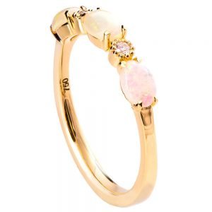 Opal Half Eternity Ring Rose Gold