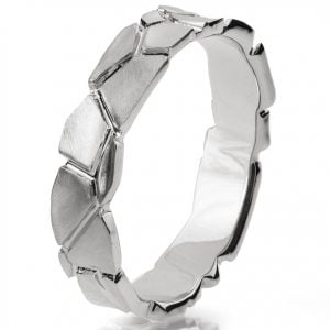 Parched Earth Wedding Band White Gold