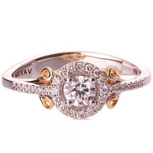 Halo Engagement Ring Rose Gold and Diamonds eng11 Catalogue