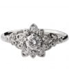טבעת אירוסין בעיצוב פרח משובץ יהלומים מפלטינה #FLOWER2B טבעות אירוסין