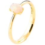 Solitaire Opal Engagement Ring Yellow Gold
