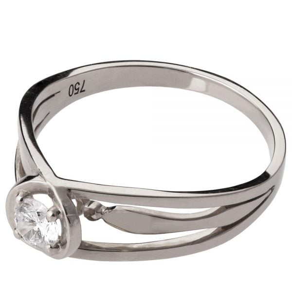 טבעת אירוסין מעודנת בשיבוץ יהלום עשויה פלטינה ENG #3 טבעות אירוסין