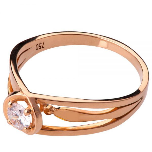 טבעת אירוסין מעודנת בשיבוץ יהלום עשויה זהב אדום ENG #3 טבעות אירוסין