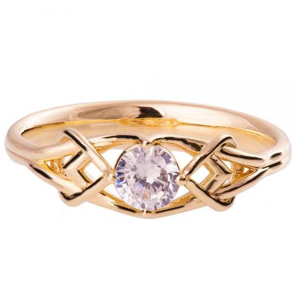 טבעת אירוסין בסגנון קלטי מזהב אדום משובצת מואסניט ENG 10B טבעות אירוסין