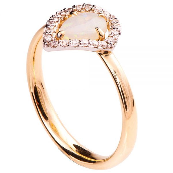 Halo Opal Engagement Ring Rose Gold Catalogue