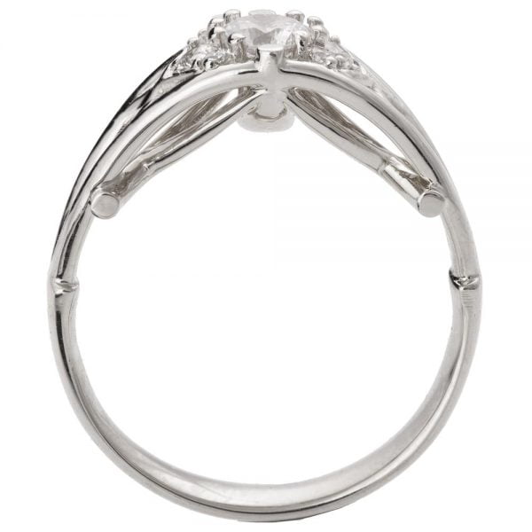 טבעת אירוסין בעבודת יד משובצת יהלומים עשויה זהב לבן ENG #14B טבעות אירוסין