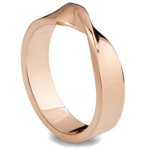 טבעת נישואין בסגנון מוביוס עשויה זהב אדום Mobius #4 טבעות נישואין