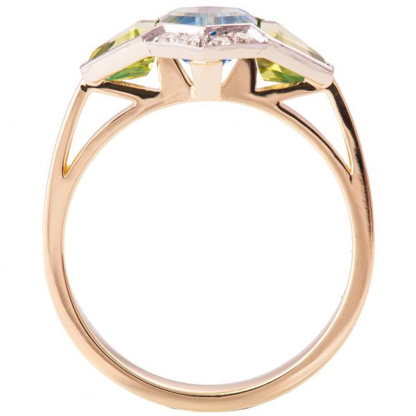 Art Deco Engagement Ring Rose Gold and Topaz Catalogue
