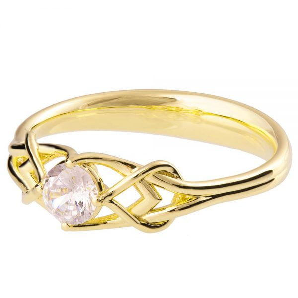 Diamond Celtic Engagement Ring Yellow Gold