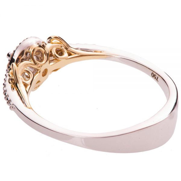 טבעת אירוסין בשיבוץ יהלומים עם עיטור בזהב צהוב ENG #11 טבעות אירוסין