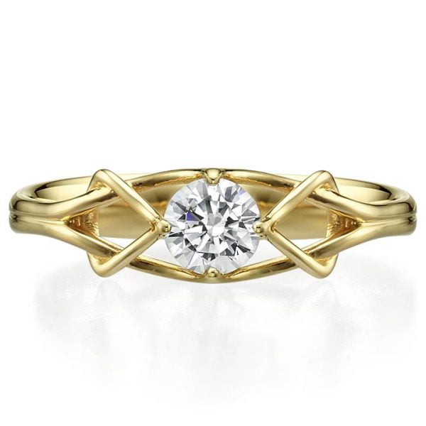 Celtic Engagement Ring Yellow Gold and Diamond ENG10 Catalogue