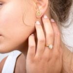 Raw halo ring + raw earrings (Copy)