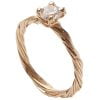 טבעת אירוסין בהשראת הטבע עשויה זהב צהוב משובצת מואסניט – Twig #3 טבעות אירוסין