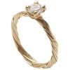 טבעת בטקסטורה בהשראת הטבע משובצת יהלום עשויה זהב צהוב Twig #3 טבעות אירוסין