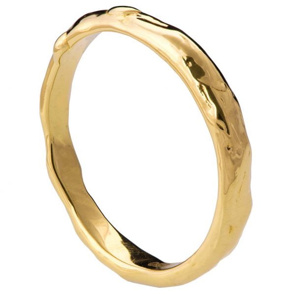 טבעת נישואין ייחודית עשויה זהב צהוב Wrap #2 טבעות נישואין