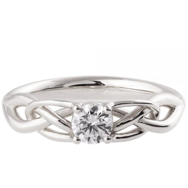 טבעת אירוסין בעיצוב אלגנטי עשויה פלטינה ומשובצת יהלום ENG #16 טבעות אירוסין