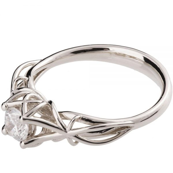 טבעת אירוסין מודרנית בעבודת יד עשויה זהב לבן משובצת יהלום ENG #19 טבעות אירוסין