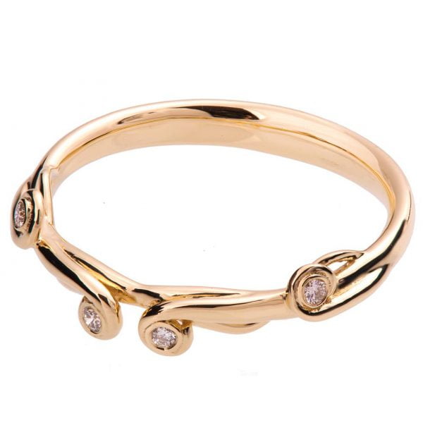 טבעת אלגנטית משובצת יהלומים ועשויה זהב אדום ENG #17S טבעות נישואין