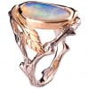טבעת אירוסין משובצת אופל אוסטרלי בהשראת הטבע עשויה זהב לבן twig#8 טבעות אירוסין