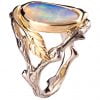 טבעת אירוסין משובצת אופל אוסטרלי בהשראת הטבע עשויה זהב לבן ואדום twig#8 טבעות אירוסין