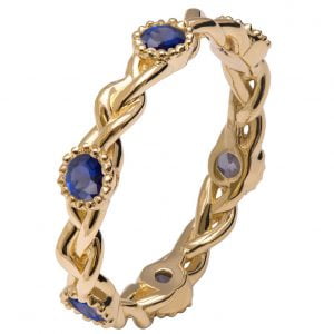 Braided Wedding Band Yellow Gold and Sapphires E2 Catalogue