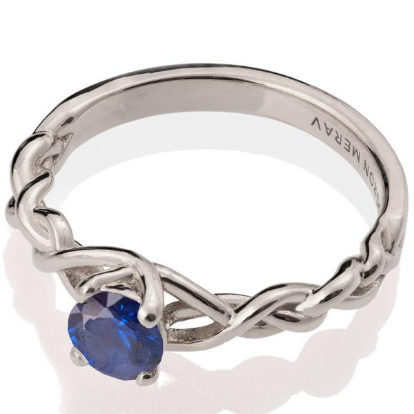 Braided Engagement Ring White Gold and Sapphire 2 Catalogue