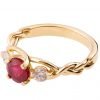 Braided Three Stone Engagement Ring Rose Gold and Ruby 7 Catalogue