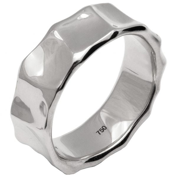 טבעת בעבודת יד עשויה פלטינה בגימור מבריק  Butter #1 טבעות נישואין