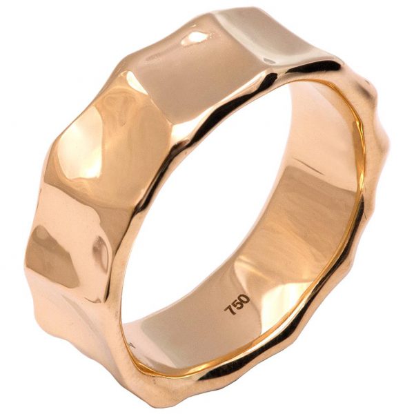טבעת בעבודת יד עשויה זהב אדום בגימור מבריק  Butter #1 טבעות נישואין