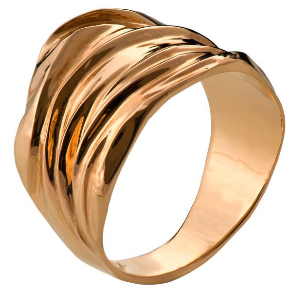 טבעת בזהב אדום בטקסטורה ייחודית Goldan Rag #4 טבעות נישואין