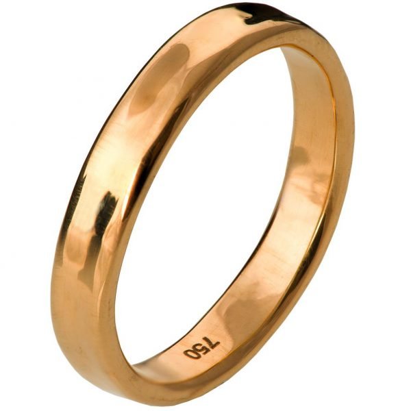 טבעת נישואין אלגנטית בסגנון טבעי בזהב אדום Simple #3 טבעות נישואין
