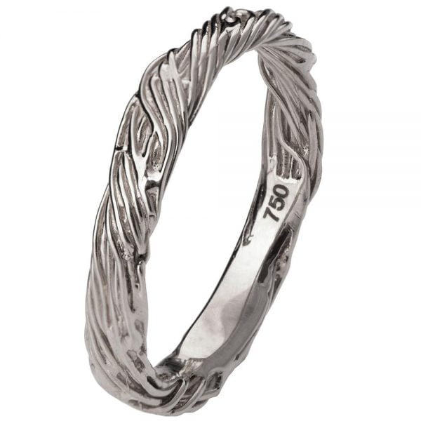 טבעת מעוצבת בהשראת הטבע עשויה פלטינה Twig #5 טבעות נישואין