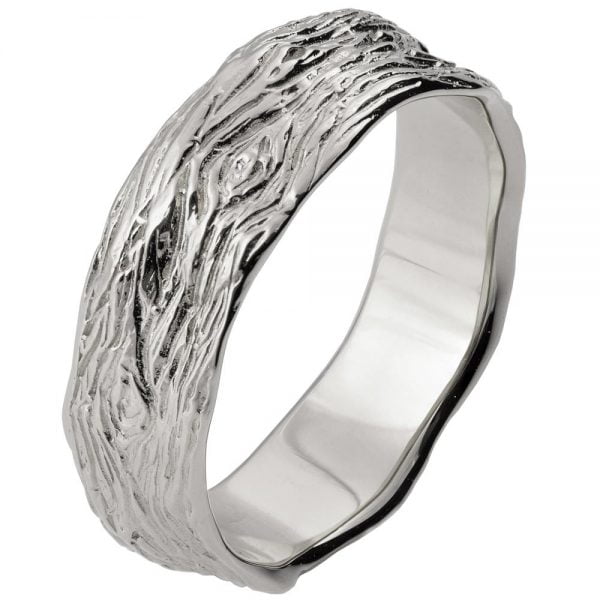 טבעת נישואין בהשראת הטבע עשויה פלטינה Twig #9 טבעות נישואין
