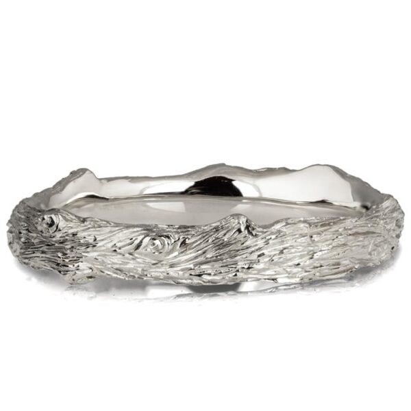 טבעת עדינה בהשראת הטבע עשויה זהב לבן Twig #2 טבעות נישואין