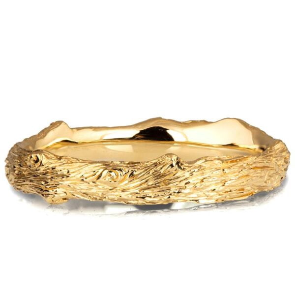 טבעת עדינה בהשראת הטבע עשויה זהב צהוב Twig #2 טבעות נישואין