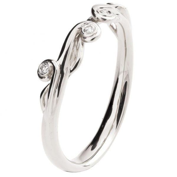 טבעת אלגנטית משובצת יהלומים ועשויה זהב לבן ENG #17S טבעות נישואין