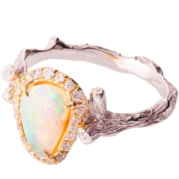Twig Opal Gold Ring