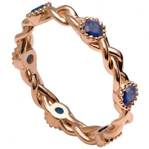 Braided Wedding Band Rose Gold and Sapphires E2 Catalogue