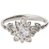 Flower Engagement Ring White Gold and Moissanite 2B Catalogue