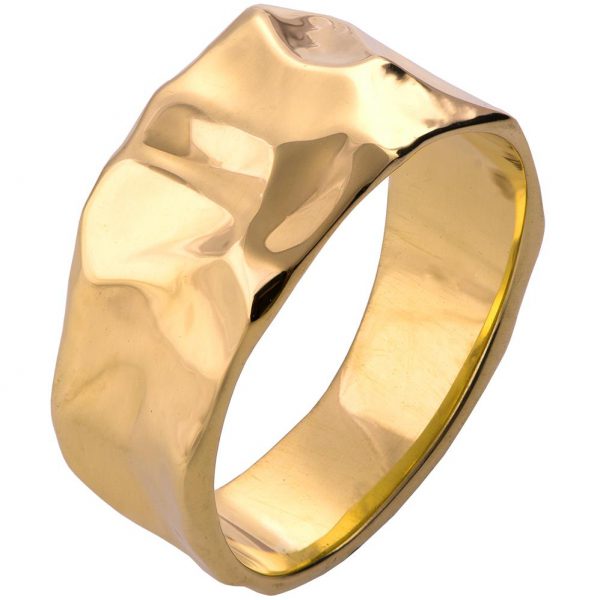 טבעת בעבודת יד בגימור מבריק עשויה זהב צהוב Butter #2 טבעות נישואין