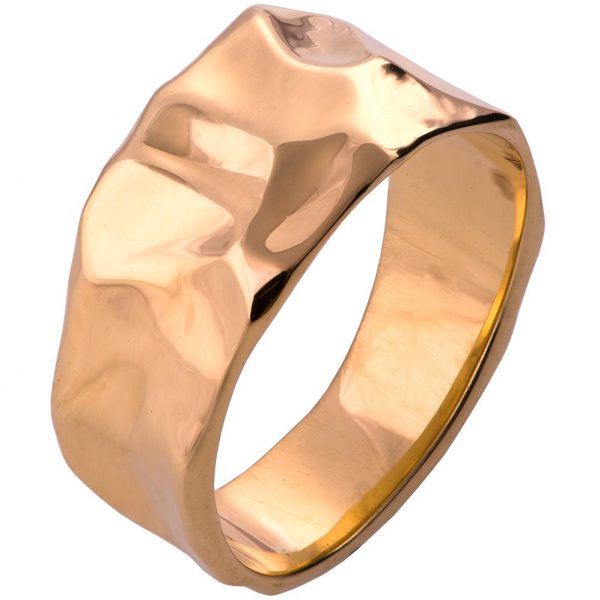 טבעת בעבודת יד בגימור מבריק עשויה זהב אדום Butter #2 טבעות נישואין