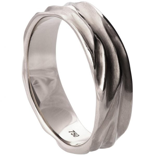 טבעת בהשראת המדבר עשויה זהב לבן Dune #2 טבעות נישואין
